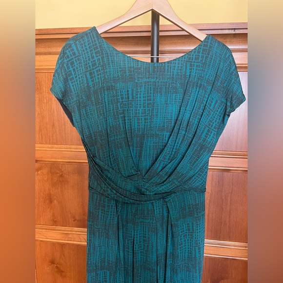 MaxMara Dress Cap Sleeves Emerald Green Size 12 - Picture 3 of 16